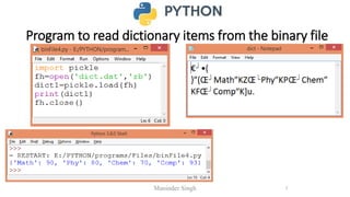 5.1 Binary File Handling.pdf | Programming Languages | Computing