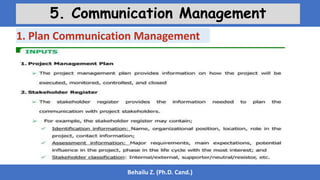 Behailu Z. (Ph.D. Cand.)
5. Communication Management
1. Plan Communication Management
 