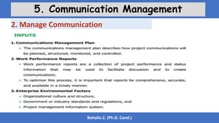 Behailu Z. (Ph.D. Cand.)
5. Communication Management
2. Manage Communication
 