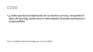 PATOLOGIAS DE CODO EN TRAUMATOLOGIA ORTOPEDIA | PPTX