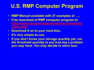 Rmp Database Example Risk Analysis Dow CHemical for Plant Design | PPT