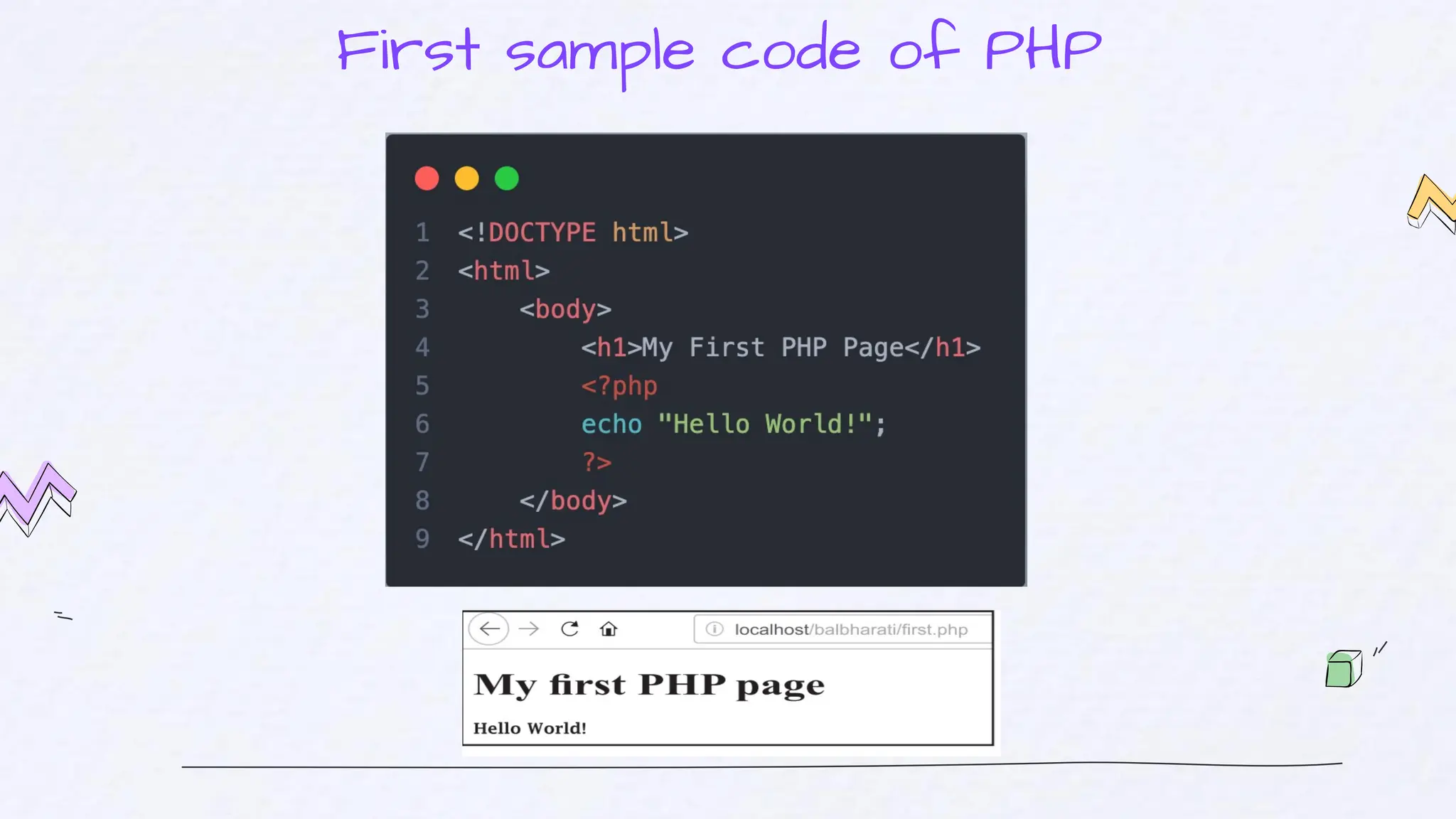 First sample code of PHP
 
