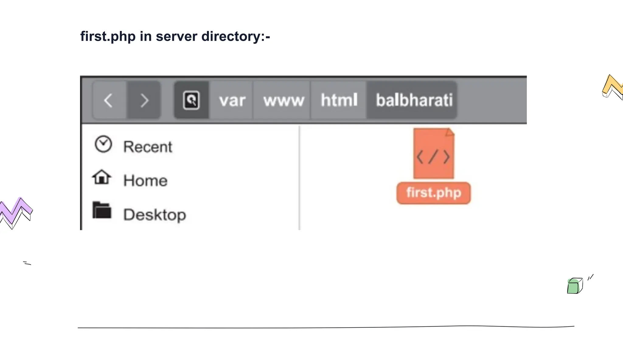 first.php in server directory:-
 
