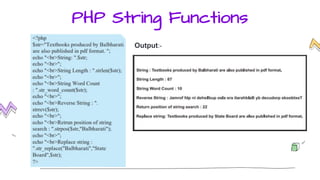 PHP String Functions
Output:-
 