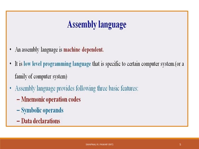 5.Elements of Assembly Language in System Software.pdf