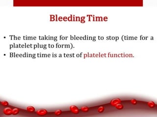 Hemostasis; intravascular coagulation and anticoagulation