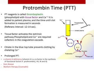 Hemostasis; intravascular coagulation and anticoagulation