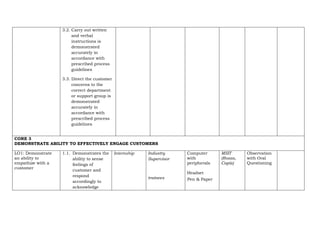 Training Plan for TM 1 Contact Center Services NC II | DOC