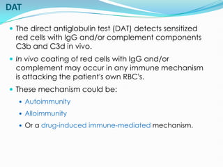 C3d Complement Rbc 5. Lecture Coombs-Tests by Riaz.pdf concise | PDF