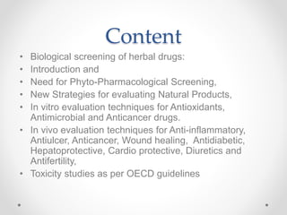Biological Screening of Herbal Drugs in detailed. | PPTX