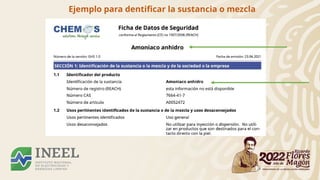 Ejemplo para dentificar la sustancia o mezcla
 