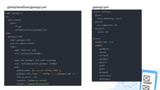 .github/workflows/golangci.yml .golangci.yml
 