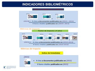 INDICADORES BIBLIOMÉTRICOS
 