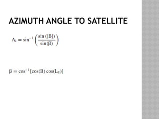 AZIMUTH ANGLE TO SATELLITE
 