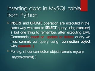SQL-Connectivity python for beginners easy explanation with concepts ...