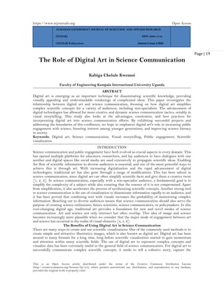 The Role of Digital Art in Science Communication (www.kiu.ac.ug) | PDF