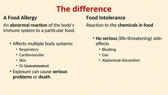5. Food allergies and intolerance, very serious | PPT