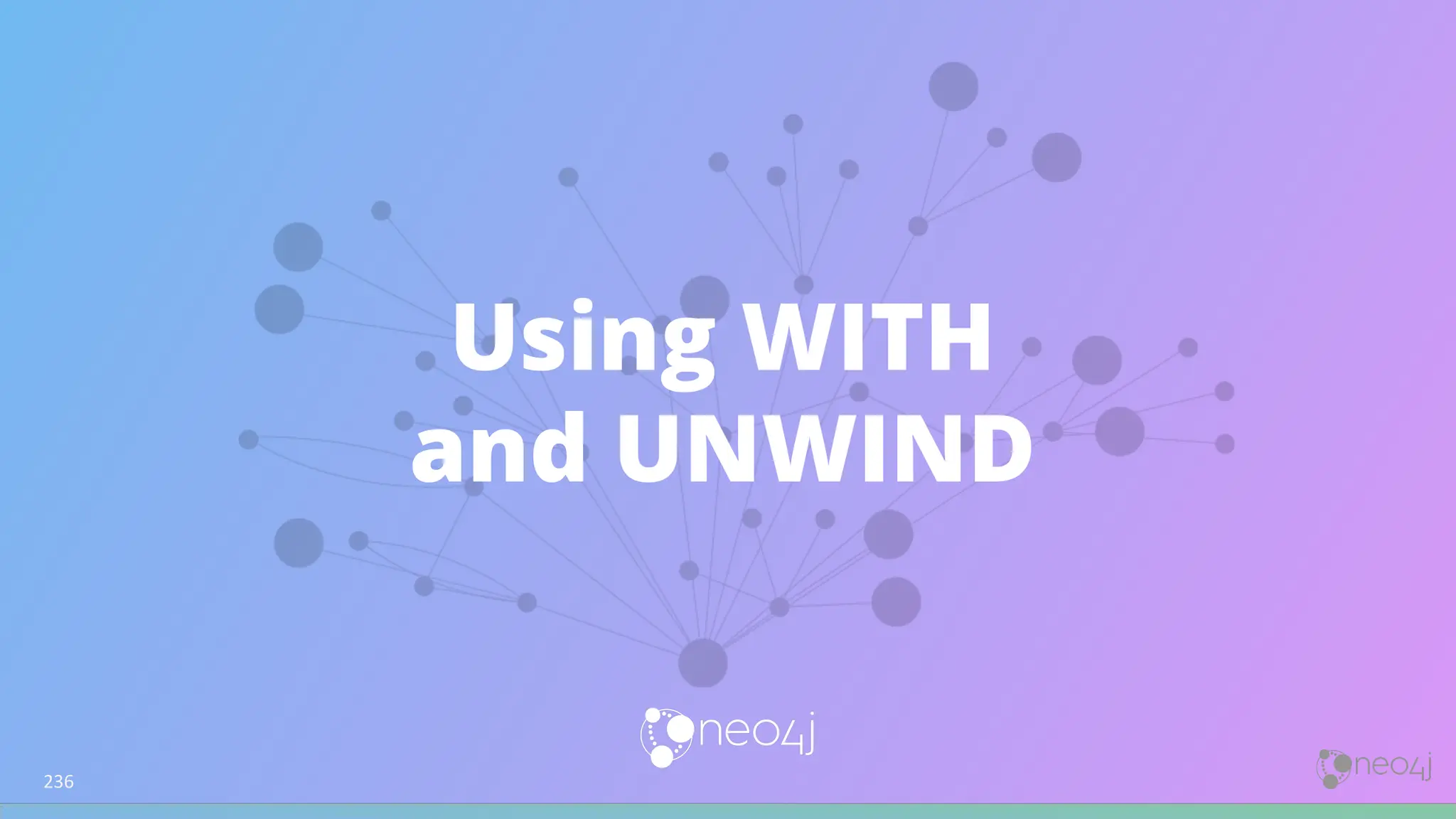 Using WITH
and UNWIND
236
 