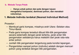 Nearest Individual Method 5. Etnobotani Biologi -Pengumpulan Data Biologi dalam Penelitian ...