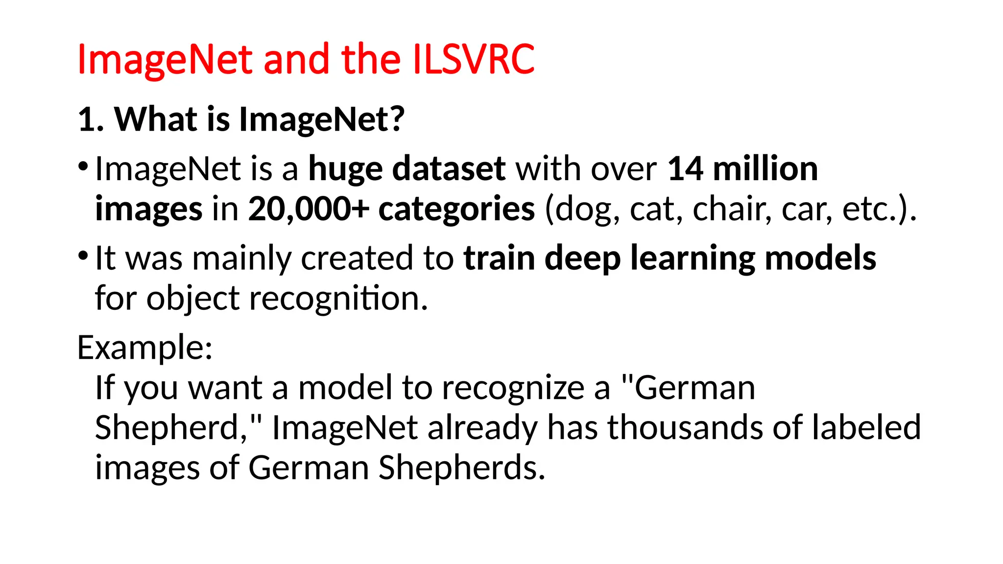 ImageNet Model and the ILSVRC Concept in Deep Learning | PPTX