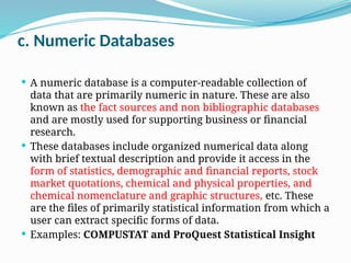 Compustat Database ONLINE DATA BASE Management system in library Science | PPTX