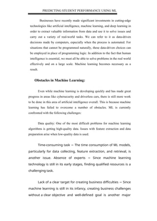 PREDICTING STUDENT PERFORMANCE AND ITS INFLUENCING FACTORS BY USING ...