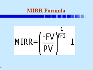 53
MIRR Formula
 