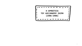3
Η ΑΡΜΟΣΤΕΙΑ
ΤΟΥ ΑΛΕΞΑΝΔΡΟΥ ΖΑΙΜΗ
(1906-1908)
 