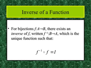 Bijective Inverse Functions and its types Discrete Structures.ppt