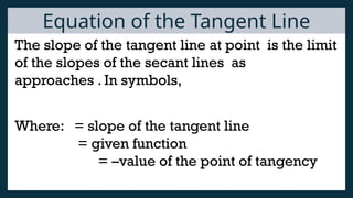 5.1-Tangent-Line Basic Calculus SecondSem | PPTX