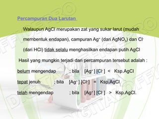 KELARUTAN DAN HASIL KALI KELARUTAN SENYAWA KIMIA | PPT