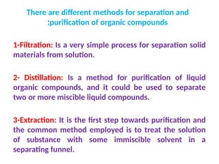 Separation and purification of organic compounds by using different ...