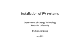 5. Installation PV Systems.pdf useful for pvs installation | PDF
