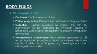 5. COLLECTION, TRANSPORTATION AND HANDLING OF SPECIMEN.pptx