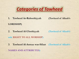Toheed 2 5. Tawheed (Monotheism).pptx tawheed (Allah) | PPTX