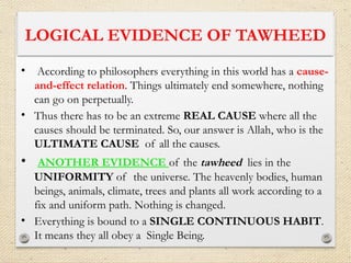 Toheed 4 5. Tawheed (Monotheism).pptx tawheed (Allah) | PPTX