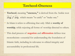 Tawheed Ranya 5. Tawheed (Monotheism).pptx tawheed (Allah) | PPTX