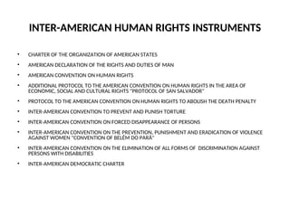 Regional Human Rights Instrument Comprehensive Overview of Regional Human Rights Regimes and Mechanisms ...