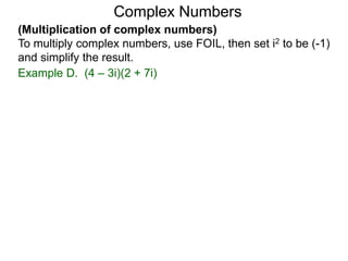 5 1 complex numbers | PPTX