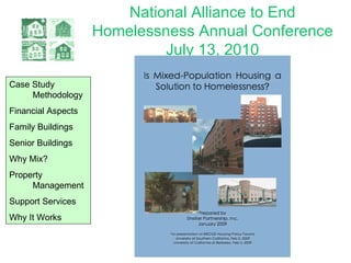 National Alliance to End Homelessness Annual Conference July 13, 2010 