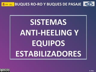 BUQUES RO-RO Y BUQUES DE PASAJE



   SISTEMAS
 ANTI-HEELING Y
    EQUIPOS
ESTABILIZADORES
                                  A. Díez.
 