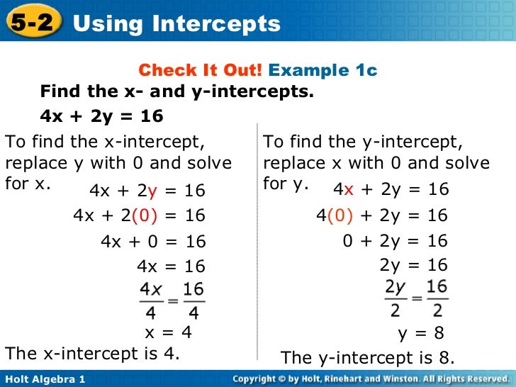 lesson 5 2 using intercepts practice and problem solving modified
