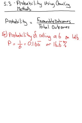 5.3   probability using counting methods