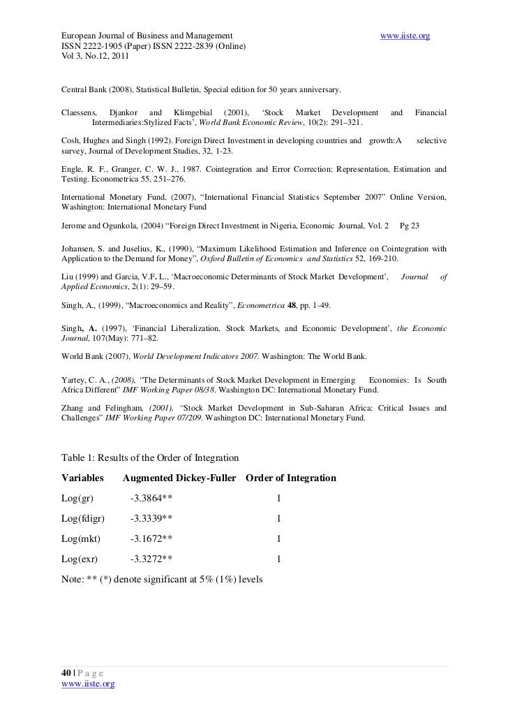 foreign direct investment (fdi) and stock market development ghana evidence