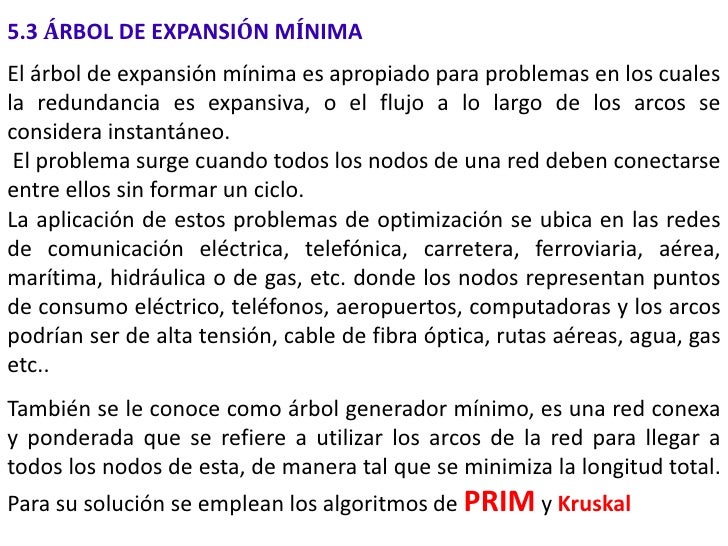 5.3 arbol de expansión minima algoritmo de prim