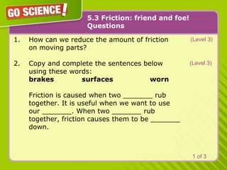 Question About Friction 5.3 friction | PPTX