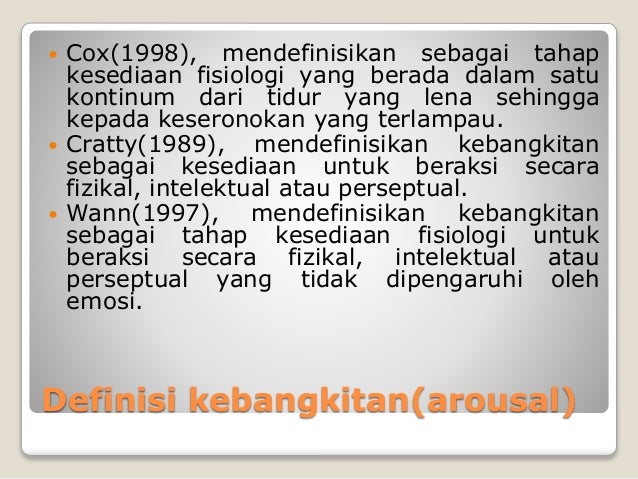 Psikologi Sukan Kebangkitan Dan Kebimbangan Dalam Sukan