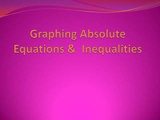 Graphing Absolute Equations &  Inequalities 