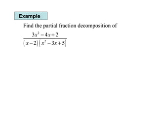5 3 Partial Fractions | PPT