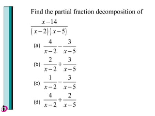 5 3 Partial Fractions | PPT